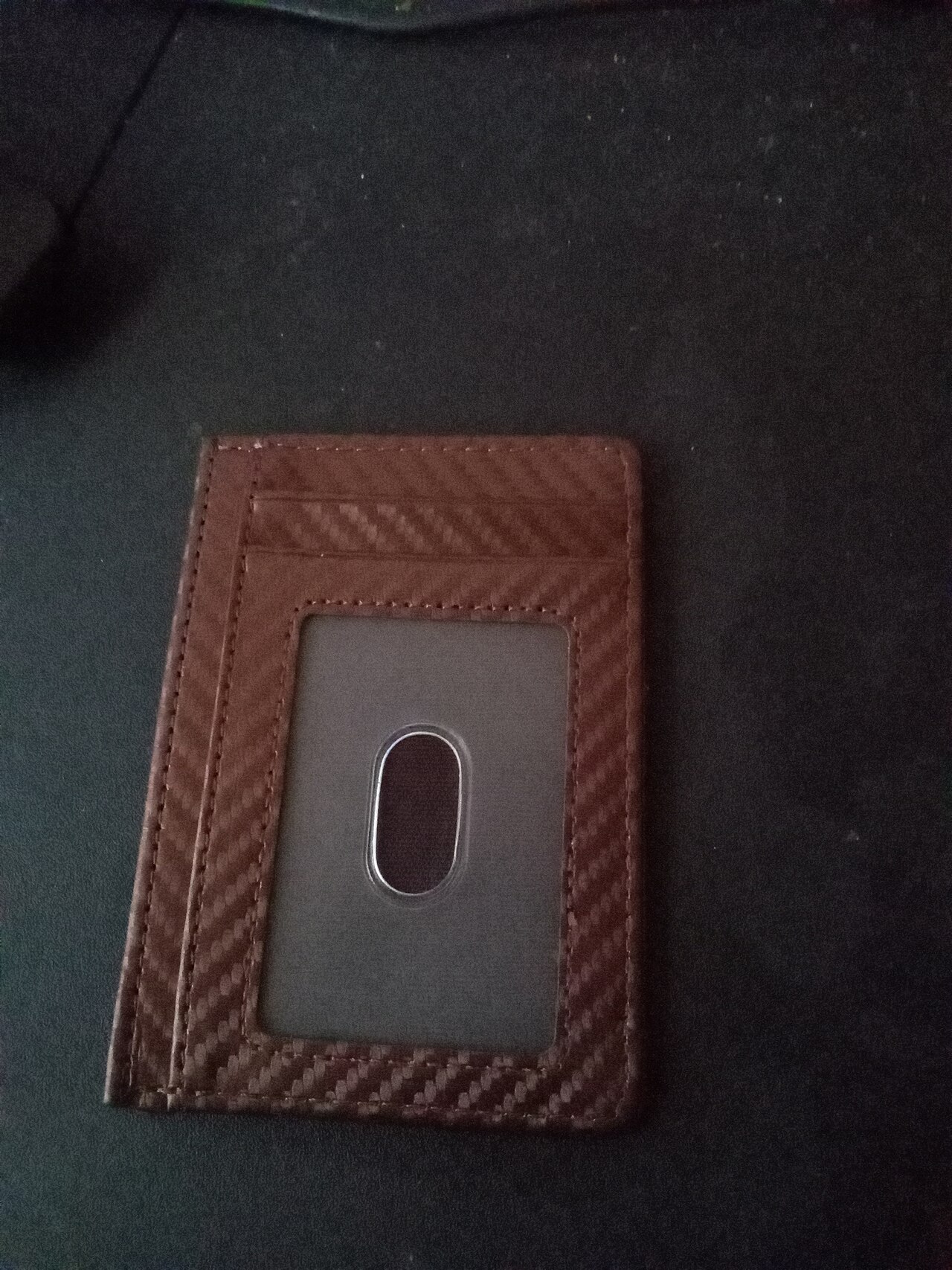 Portefeuille en cuir fauve avec cartes